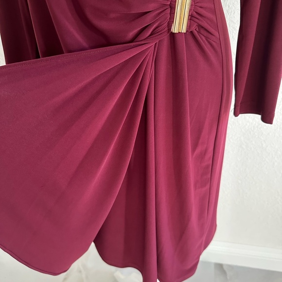Calvin Klein Burgundy Long Sleeve Dress - Picture 4 of 7